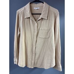 O'Neill Leni Long Sleeve Top 100% cotton crinkle double gauze fabric. Size M